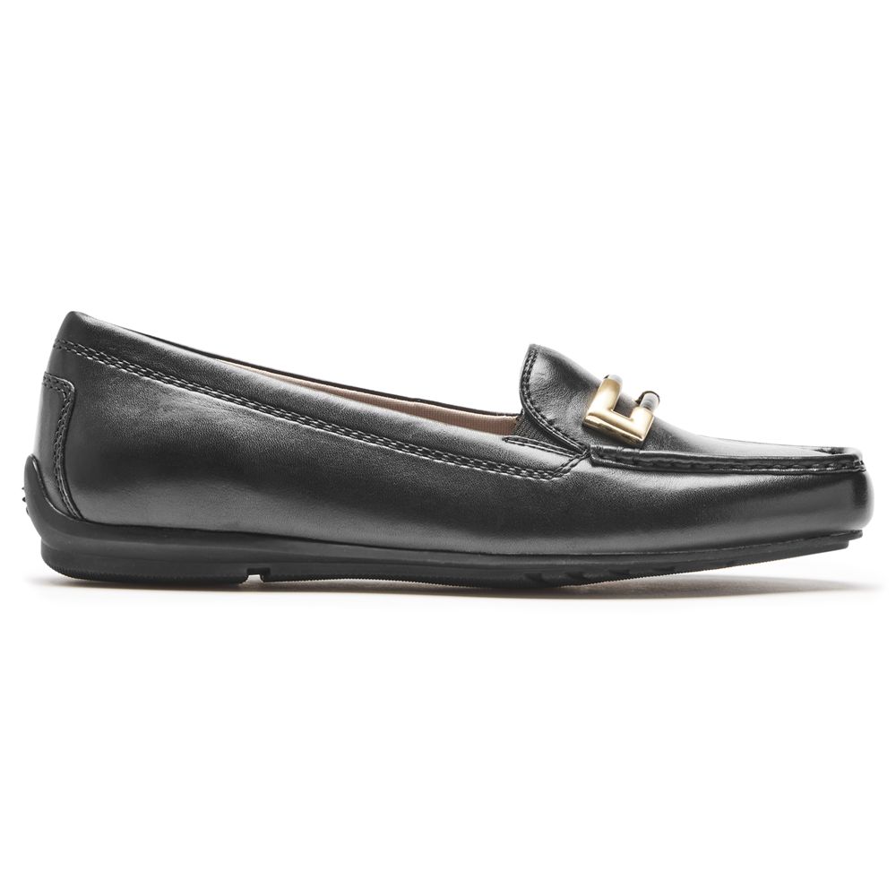 Rockport Total Motion Driver Ornament - Womens Loafers - Black - NZ (BEW-089346)